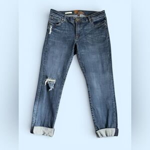 Kut From The Kloth Asher Ankle Straight Leg Jeans Sz 6 Distressed Cuffed